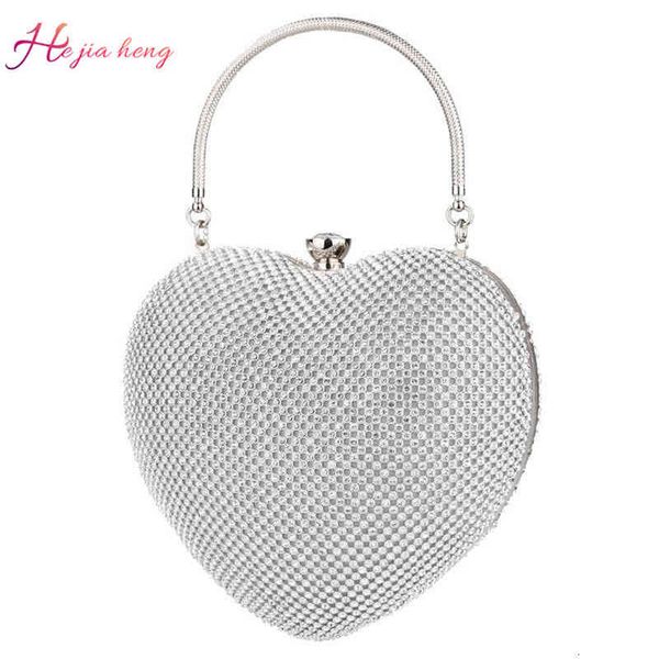 

heart diamond inlaid dinner bag_ handbag love bag lady's