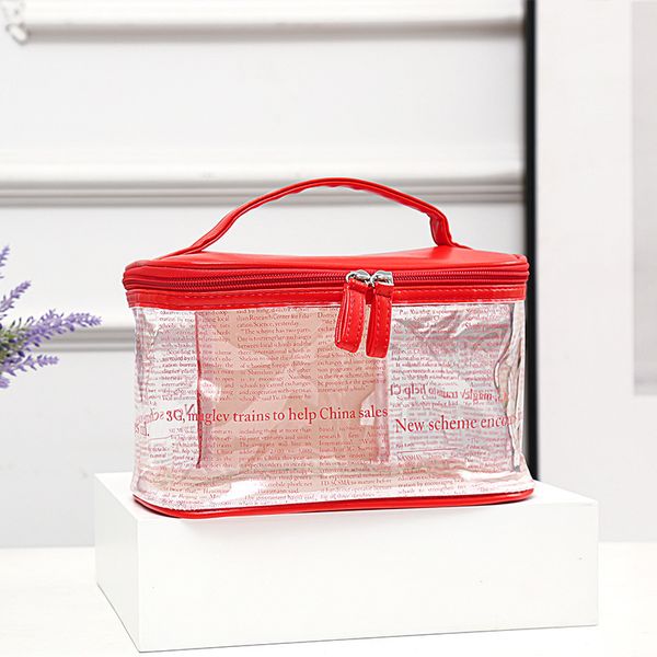 

cosmetic bag korean pure color handbag pvc transparent wash