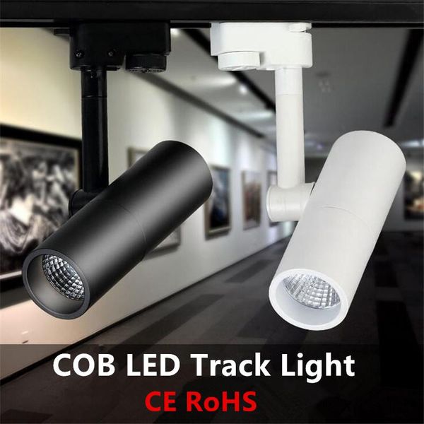 

6pcs/lot 7w 10w 15w led track light cob rail lights spotlight equal 150w halogen lamp 110v to 240v warm white cold