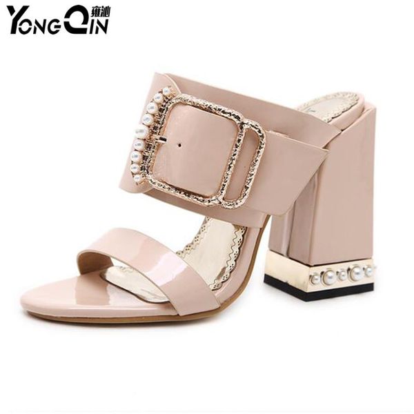 

spring summer peep toe sandals shoes high-heeled women's singles, Black