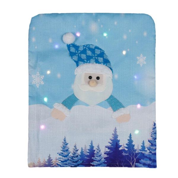

chair covers 1pc santa snowman cover stool christmas luminous lluminated decorations blue dutiful