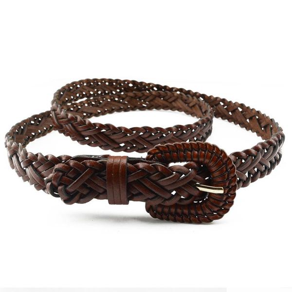 

belts braided belt for women knitted woven ladys vintage waist strap casual pin buckle female dress jeans, Black;brown