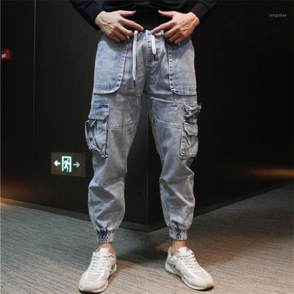 

tooling jeans men's loose harlan leggings casual jogging pants, Black