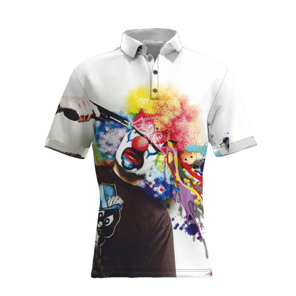 

men's polos 2021 colorful splash paint pattern lapel short sleeve shirt fashion casual oil painting, White;black