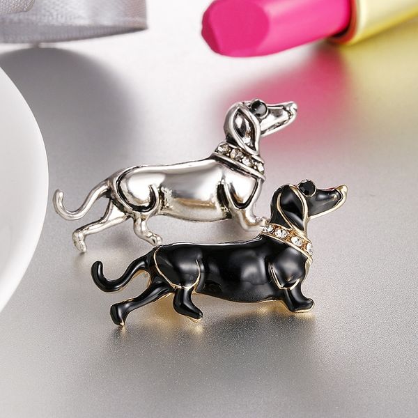 

5frl fashion jewelry inlaid brooches pins with and baking paint personalized dog brooch fashion jewelry inlaid accessories diamond diamond, Gray