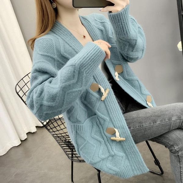 

women's sweaters wanghong sweater cardigan autumn clothes 2021 loose knitted jacket spring and fashion, White;black