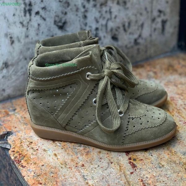 

boots wedges ankle white black cow suede shoes platform increasing heel lace up women lacing autumn heels