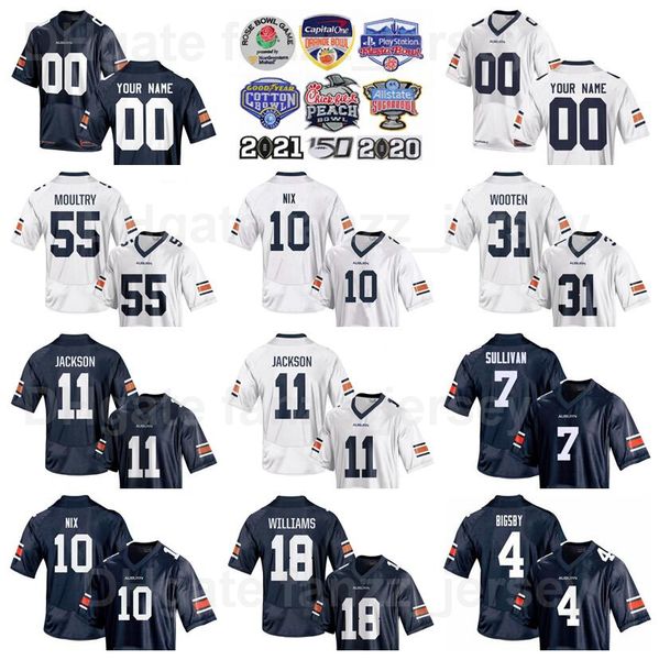 

ncaa football college auburn tigers jersey men 10 bo nix 27 jarquez hunter 44 sean 11 shedrick jackson 0 demetris robertson 5 hudson univers, Black