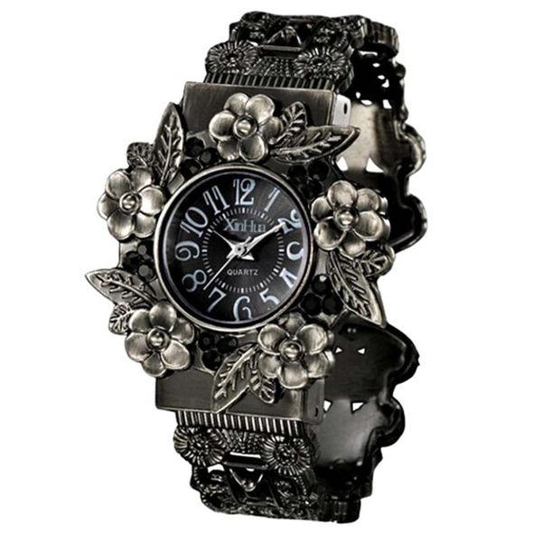 

fashion vintage women watches bangle antique engraved quartz casual ladies relogio feminino wristwatches, Slivery;brown
