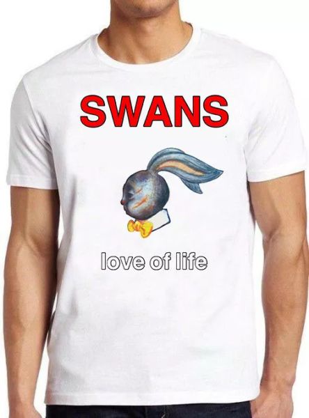 

swans t shirt 1424 love of life rock folk retro vintage coll gift tee, White;black