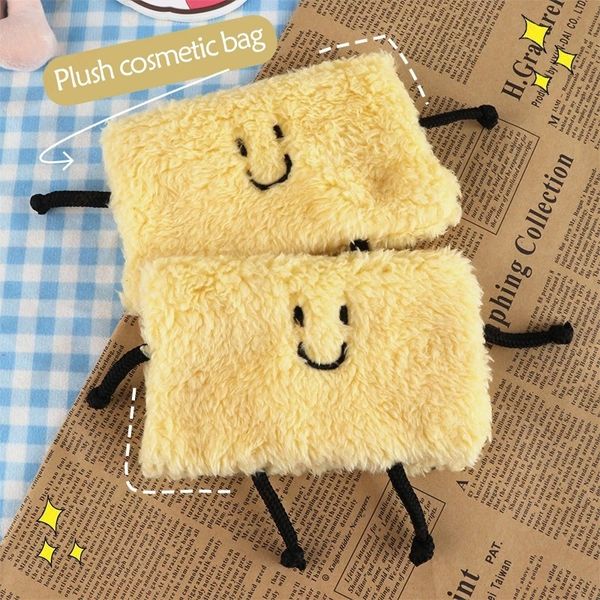 Portamonete in peluche Kawaii Donna Bambini Ragazzi Cartone animato Porta carte di formaggio Cerniera Portamonete piccolo per regalo per ragazze adolescenti