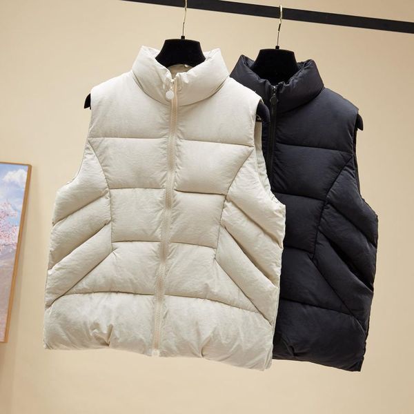 

women's vests fashion womens sleeveless vest waistcoat gilet jacket coat outwear winter thick short down solid keep warm s-3xl l*, Black;white