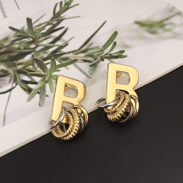 

special offer 70% off luxury jewelry english gold plated ears exaggerated personality multi-layer letter earrings 4001, Golden