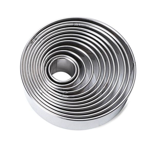 

pcs open cutter round cookie molds stainless steel sweet moulds for cooking baking sugar paste and cake kitchen bar 124e