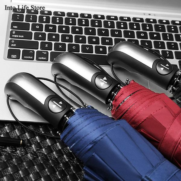 

umbrellas automatic sun beach umbrella rain women parasols big luxury folding windproof uv men business gift ideas balck coating