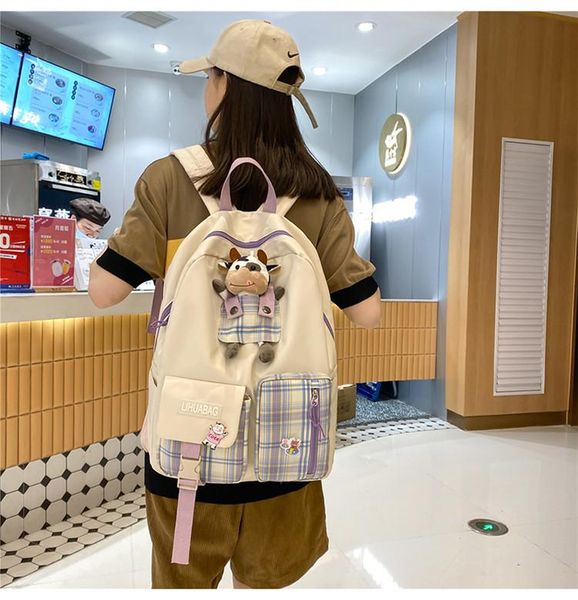 

backpack j4962 - leisure multi-function trend solid color large capacity