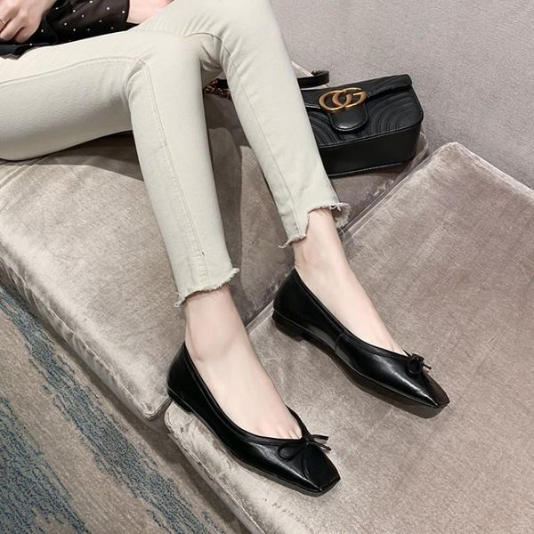 

dress shoes big size 9  11 12 13 ladies high heels women woman pumps square-headed butterfly-knot shallow-mouthed single shoe, Black