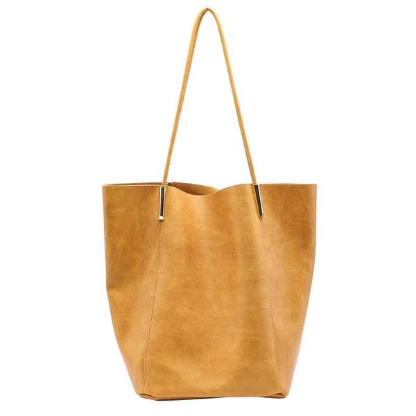 

evening bags casual soft large capacity tote women handbags designer aged metal look luxury pu leather shoulder bag retro big shopper purses