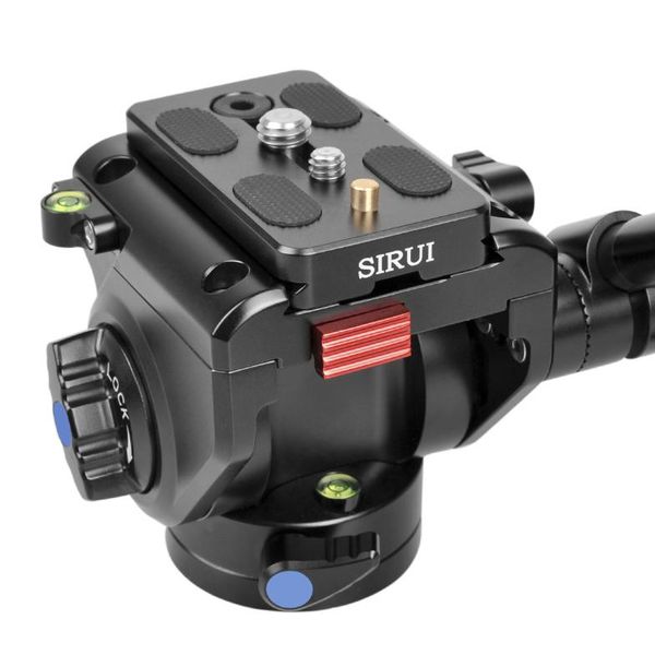 

tripod heads sirui va-5 fluid ultra-compact hydraulic damping video head with arca type plate, monopod carrying bag