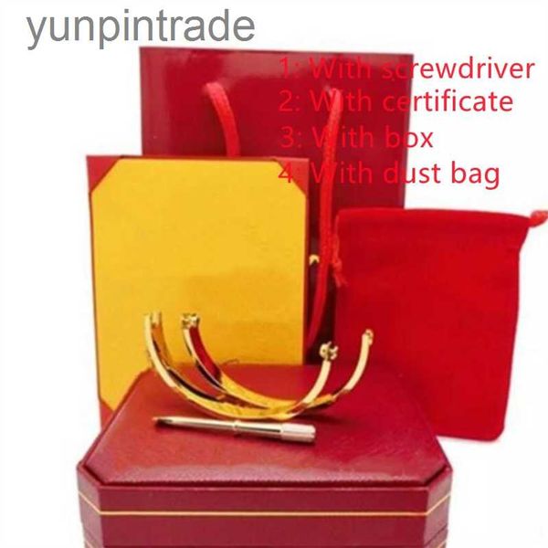 

men bracelet designer fashion jewlery women bangle gold silver rose titanium steel diamond nail screwdriver screw bangles cute couple, Black