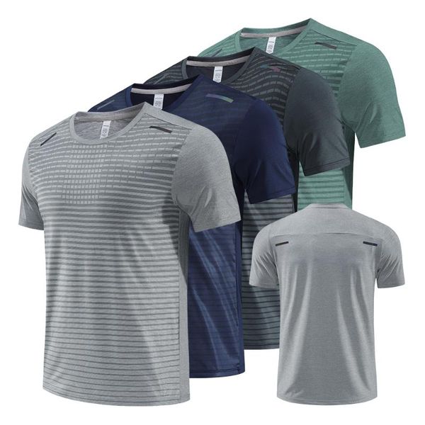 

running jerseys men's breathable t-shirt for running, summer short sleeve sports muscle shirts men training, gym quick-dry sportswear, Black;blue