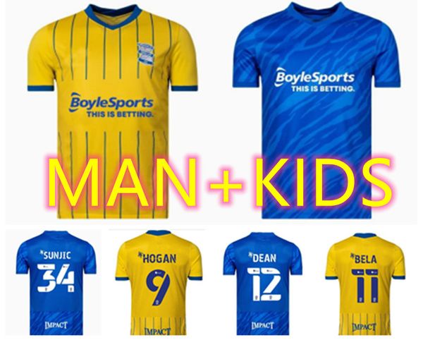 

21 22 birmingham soccer jerseys lukasz jutkiewicz sunjic dean bela hogan pedersen 2021 2022 sam gallagher men kids kits home biue football s, Black;yellow