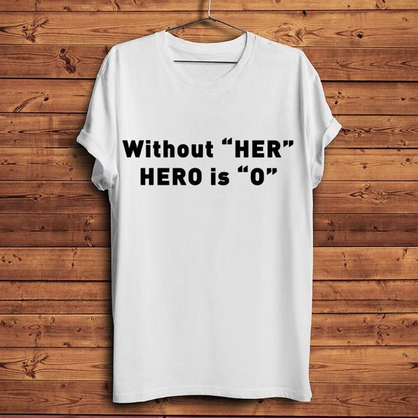 

men's t-shirts without her hero is o letter printed t-shirt homme short sleeve t shirt men white casual feminist tshirt streetwear, White;black