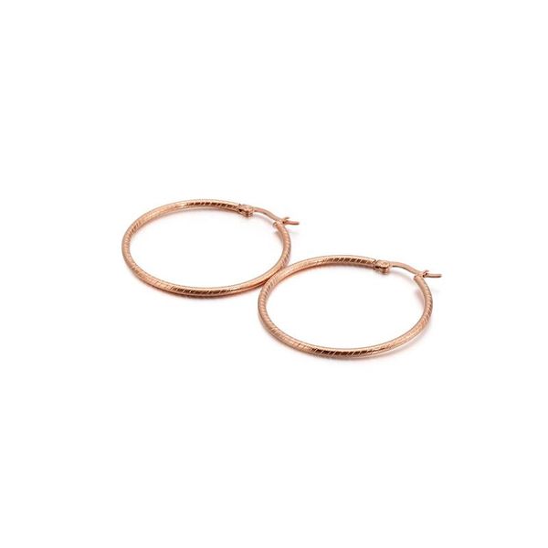 

hoop & huggie 2021 costume jewelry stainless steel rose gold color thin 2mm cool lady earrings 40cm, Golden;silver