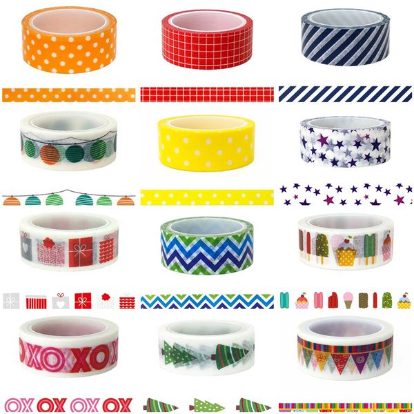 

6pieces/lot 2m/5m*15mm grid washi tape japanese paper diy planner masking tape adhesive tapes stickers decorative stationery tapes wholesale