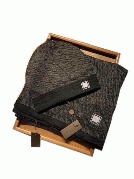 

2021 l family men women scarf and hat set knitted collars designers caps beanie ball hats, Blue;gray