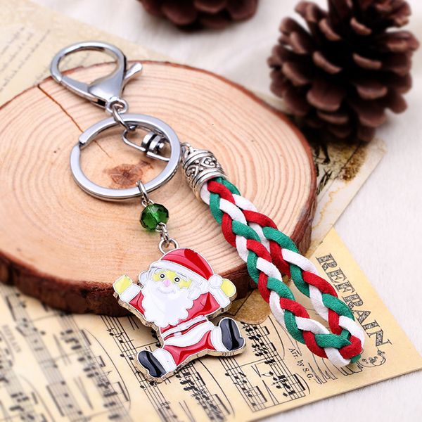 

key chain santa alloy oil dripping metal pendant tassel, Silver