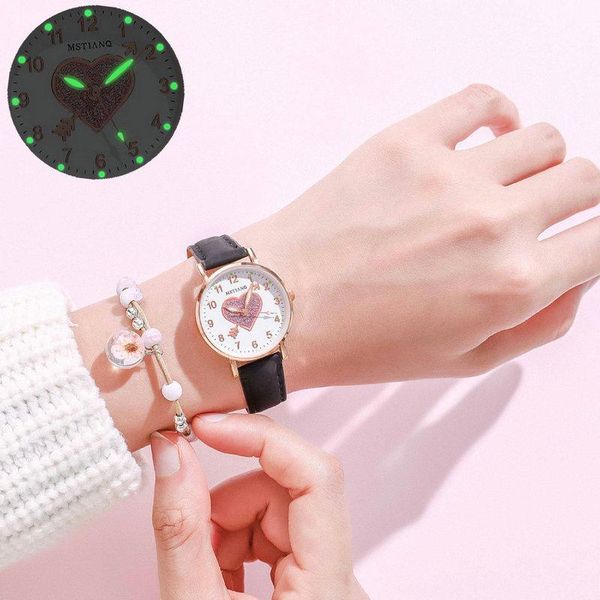 

wristwatches 2021 female student luminous watch simple girl girlfriends cute small fresh trend love ladies quartz explosion, Slivery;brown