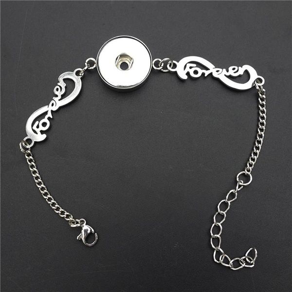 

charm bracelets infinity forever stainless steel 18mm snap buttons bracelet jewelry for lady gentleman, Golden;silver