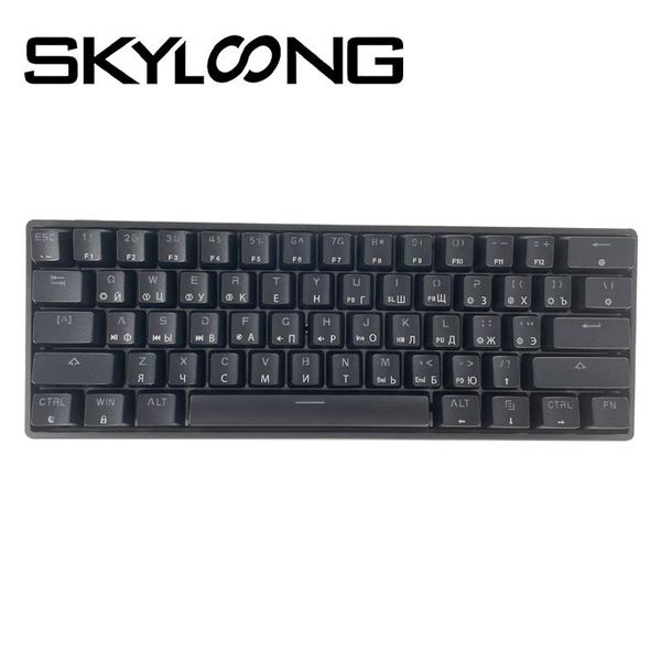 

keyboards skyloong sk61 russian version 61-keys usb wired gamer mechanical keyboard gateron yellow gaming accessories mini pc teclado gk61