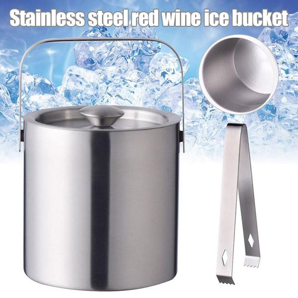 

ly round double stainless steel beer keg single layer handle red wine ices bucket ghs99 ice buckets and coolers