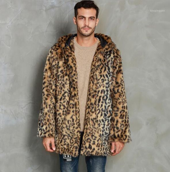 

men's & faux fur leopard mink jacket mens winter autumn hood thicken warm leather coat men slim jackets jaqueta de couro fashion1 dbxc, Black