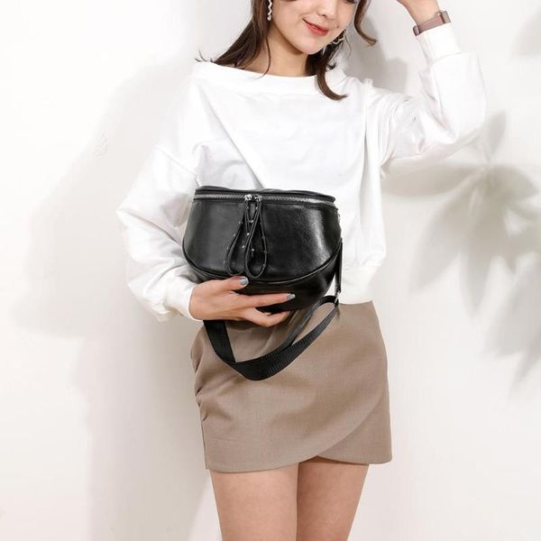 

women crossbody shoulder bags non-fading soft pu leather shell messenger handbags travel hip bum bag lady purse waist