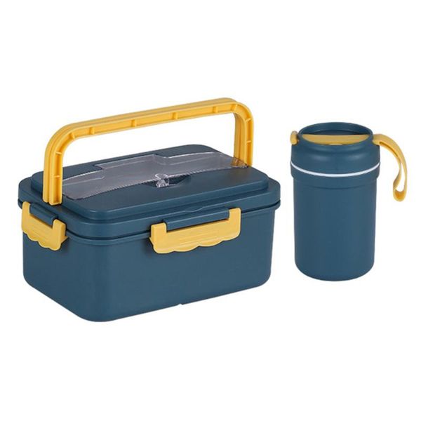 

dinnerware sets set large safety lunch container outdoor (blue yellow)