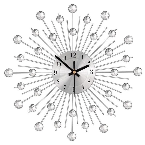 

wall clocks silver crystal metal clock original vintage home decoration wf106