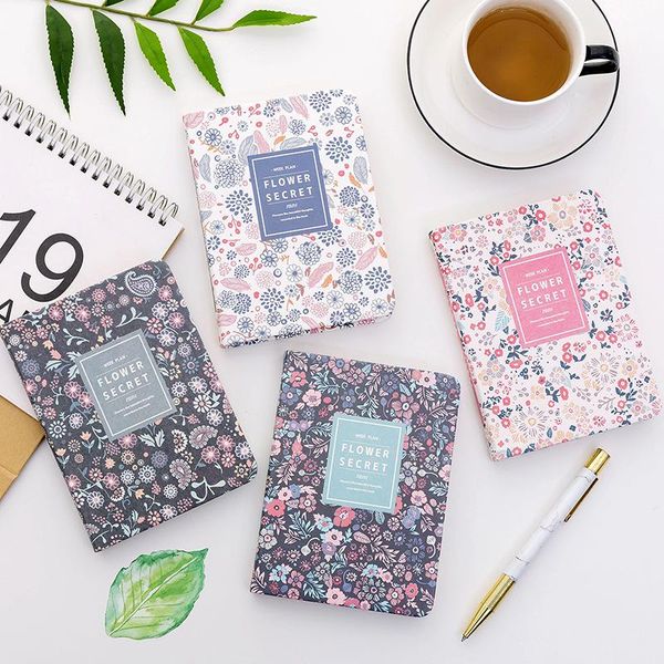 

year undated south korea cute school weekly planner notebook stationery,fine person agenda organizer a6 notepads, Purple;pink