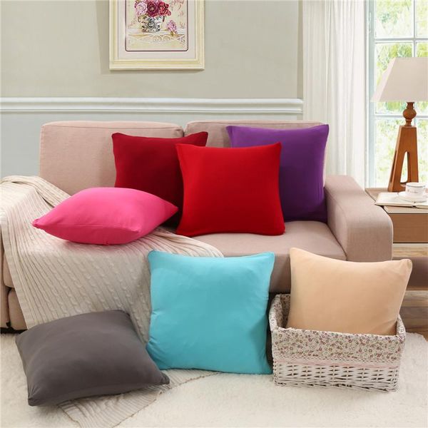 

cushion/decorative pillow solid color pillowcase cushion cover 45x45 square case for living room sofa polyester home decoration