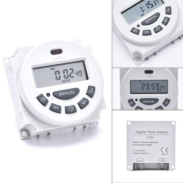 

timers 1pcs timer switch lcd power supply digital 12v / 220v ac 7-day programmable time and cn101 current 16a