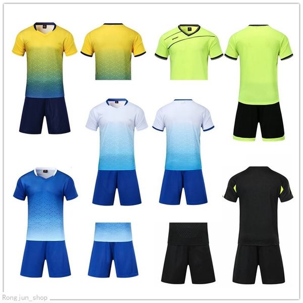 

2021 soccer jersey sets smooth royal blue football sweat absorbing and breathable children's training suit 001 463, Black