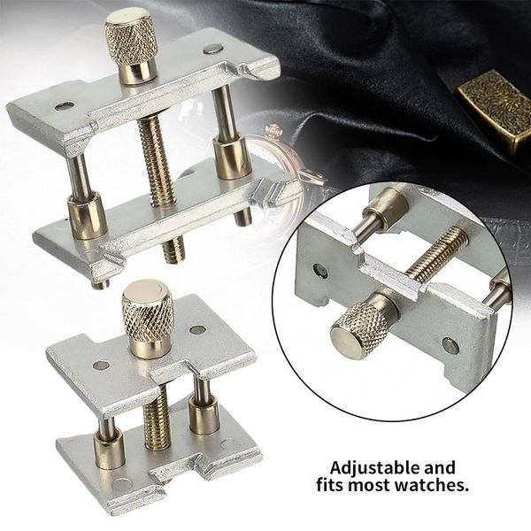 Kits de ferramentas de reparo 2 peças conjunto de suporte de movimento de relógio de metal base fixa multifuncional para relojoeiro braçadeira acessórios319r