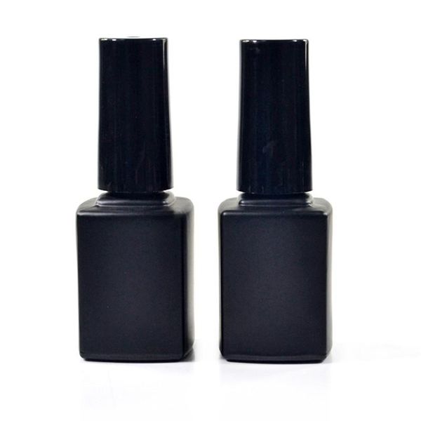 

100pcs 11ml square nail polish bottle with black lid makeup tool empty cosmetic containers mablack storage bottles & jars