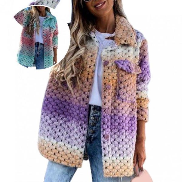 

women's jackets women attractive colorful print lapel coat elegant autumn jacket turndown collar for daily wear, Black;brown