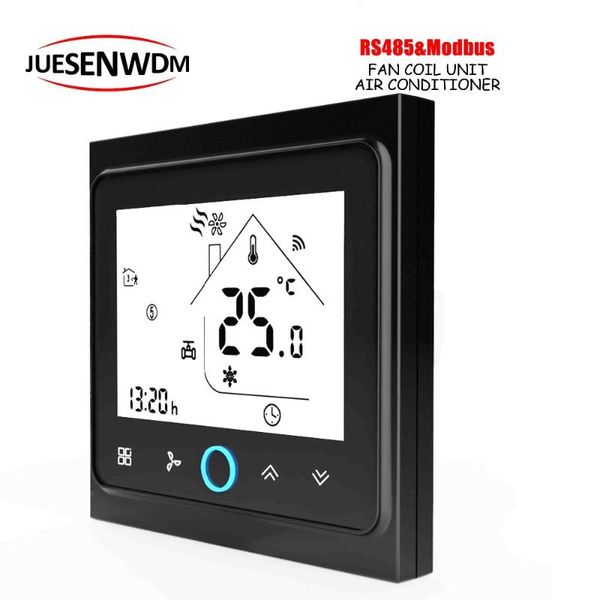 

smart home control api modbus rtu analog input output rs485 thermostat 24vac 95~240vac for 2pipe cooling heating temp adjustment