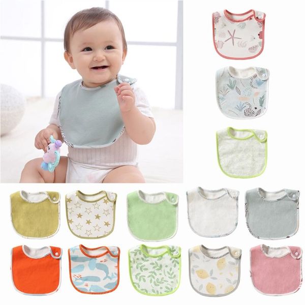 

bibs & burp cloths fashion born baby print girl boy waterproof saliva towel scarf cotton infant feeding apron