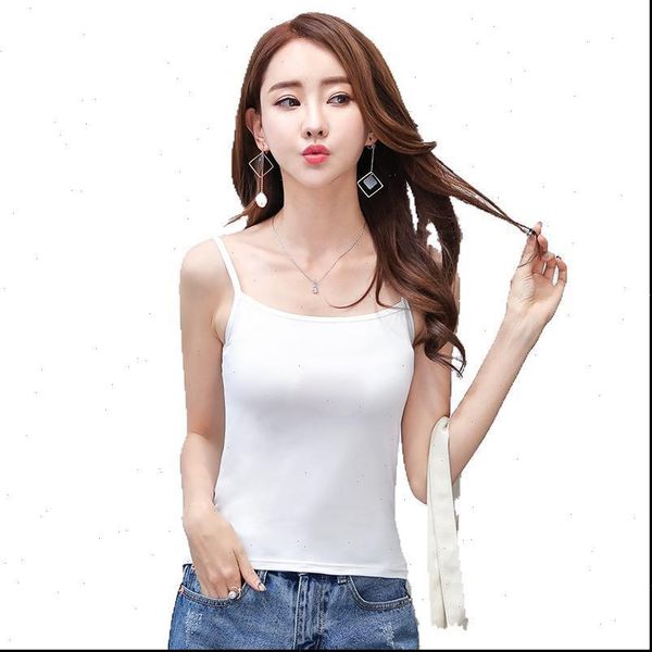 

summer camisole korean slim women tanks base shirt all match gym tank white