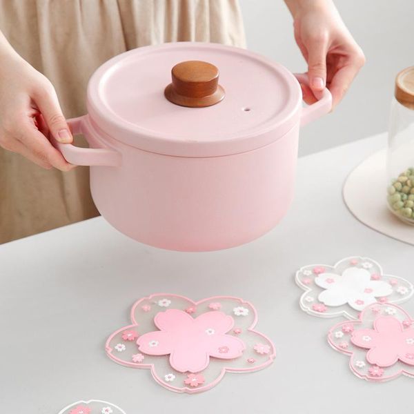 

mats & pads cherry blossom japanese mat anti scalding silicone insulation casserole table dish bowl tea cup pad